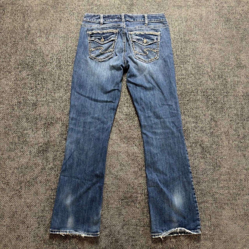 Silver‎ Jeans Co Avery Slim Boot Women W32 L30  Blue Distressed Y2K Denim